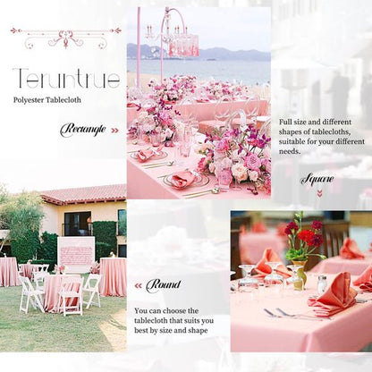 12 Pack Pink Rectangle Tablecloths for 6 Foot Tables 60 x102 inch,Waterproof Pink Table Clothes in Bulk for Wedding,Polyester Stain Resistant Washable Rectangle Table Cover for Party Buffet Camping