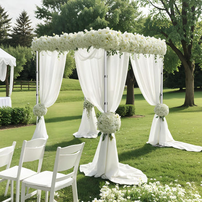 EMART 10ft Square Backdrop Stand Heavy Duty, Pipe and Drape Photo Background Support Kit, Adjustable Metal Frame with Flat Base for Wedding Birthday Party Decorations