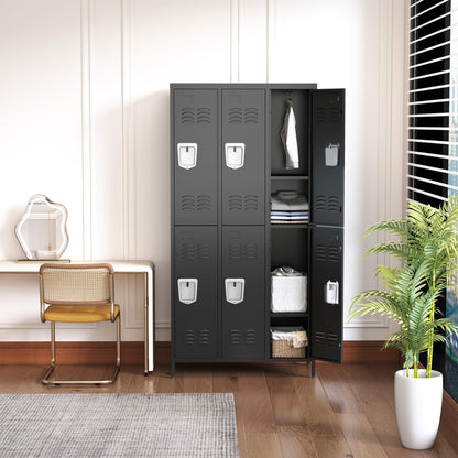 FLIXELIO 6 Doors Metal Lockers for Employees 71" H Storage Cabinet Lockable Locker with Shelves Steel Storage Locker for Gym School Office Home Requires Assembly