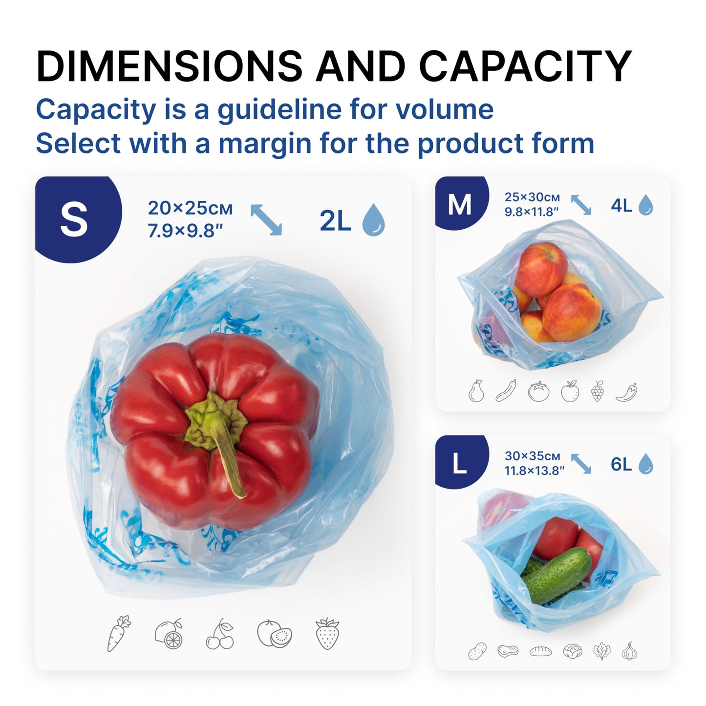 Freshpack 247 Produce Storage Bags Size M 10 x 12 Inches 1 Gallon 20 Pack Reusable Food Storage Bags With Zipper, Bread Keeper Bag For Fruits Vegetables Meal Prep Pantry Use