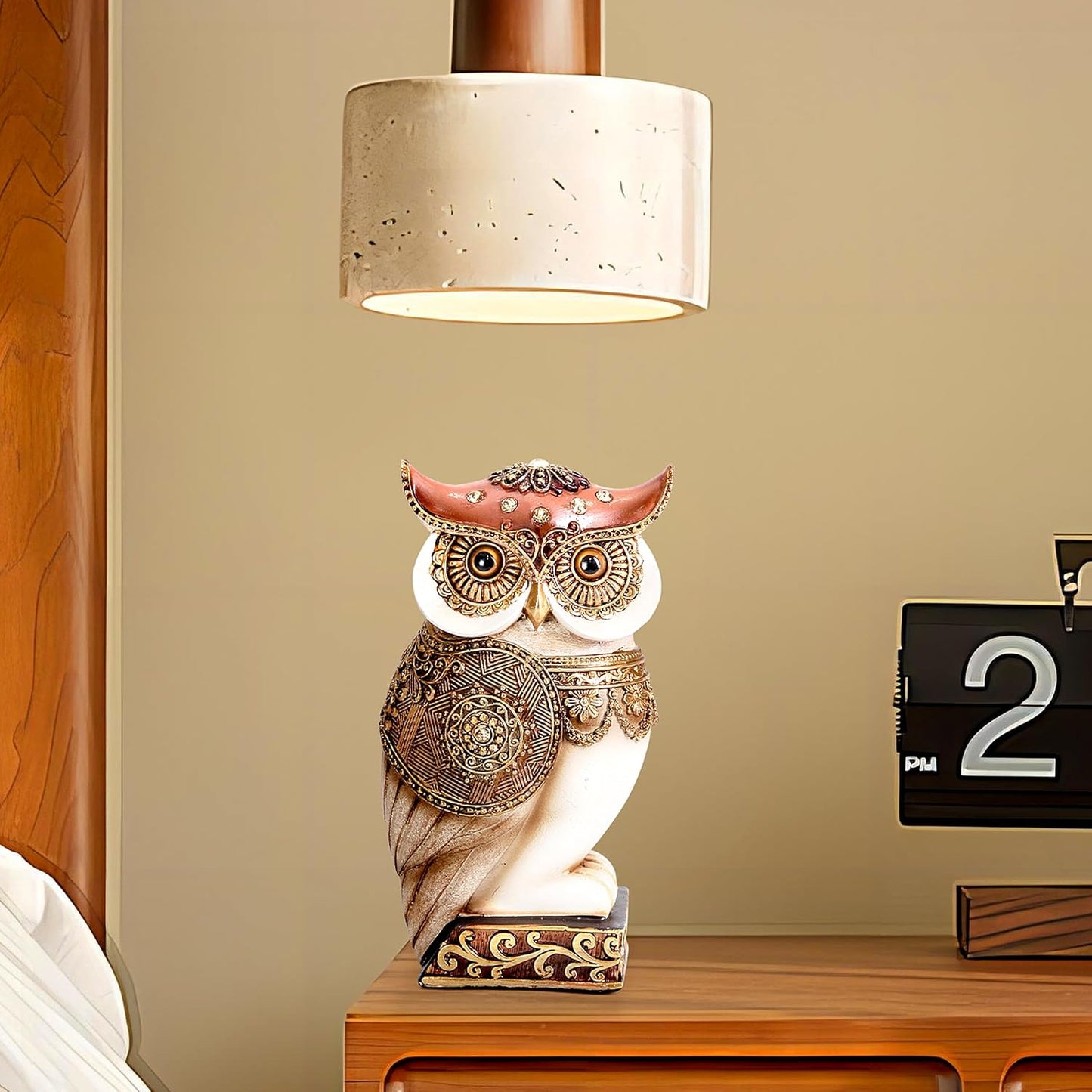 Owl Statue for Home Decor Accents, Shelf Bookshelf Table Office Living Room Decor Owl Figurine, Ideal Gifts for Bird