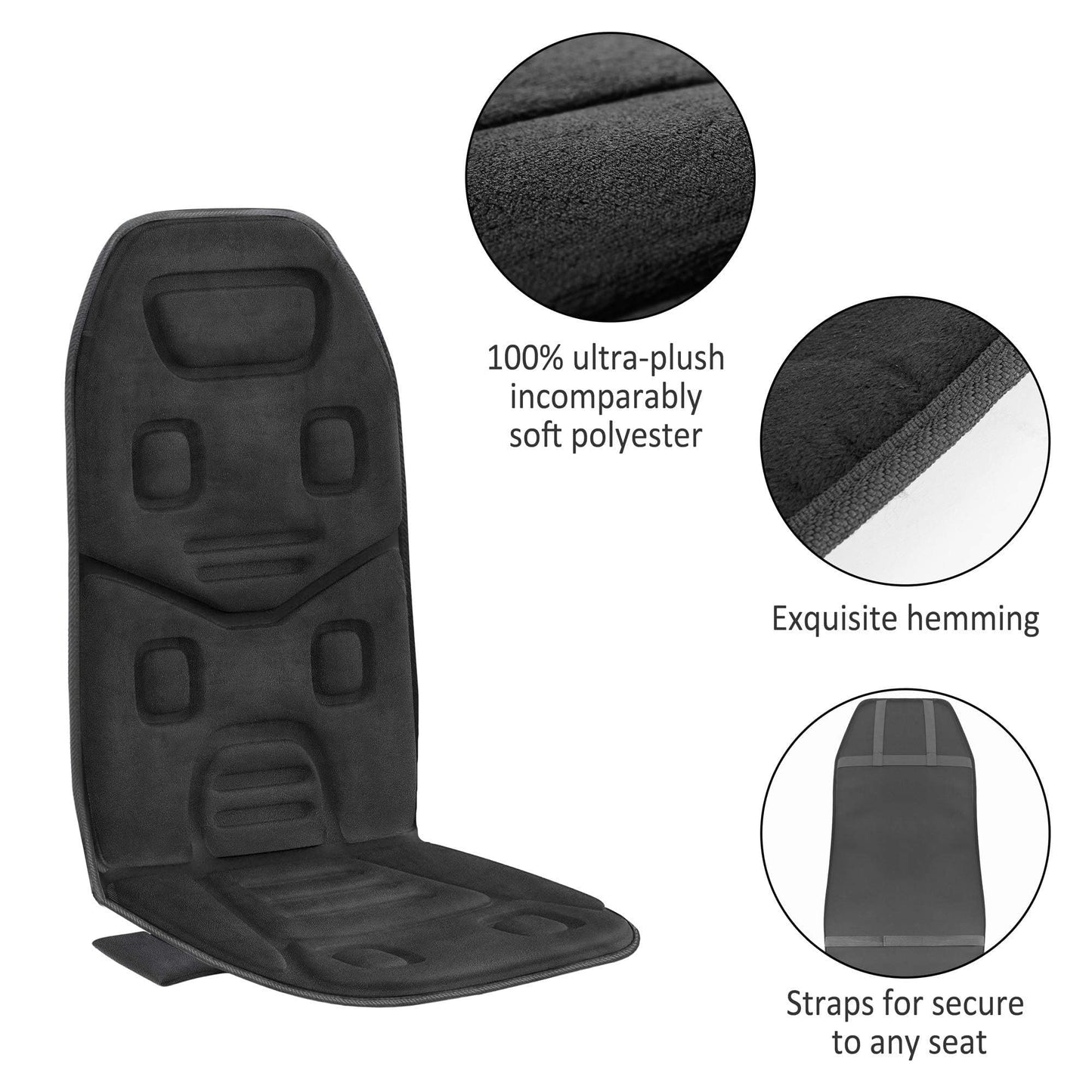 COMFIER Massage Seat Cushion Back Massager with Heat,10 Motors Vibration Chair Pad（Not Shiatsu,Rolling Massage,Chair Massager for Office/Home(Not for Car)