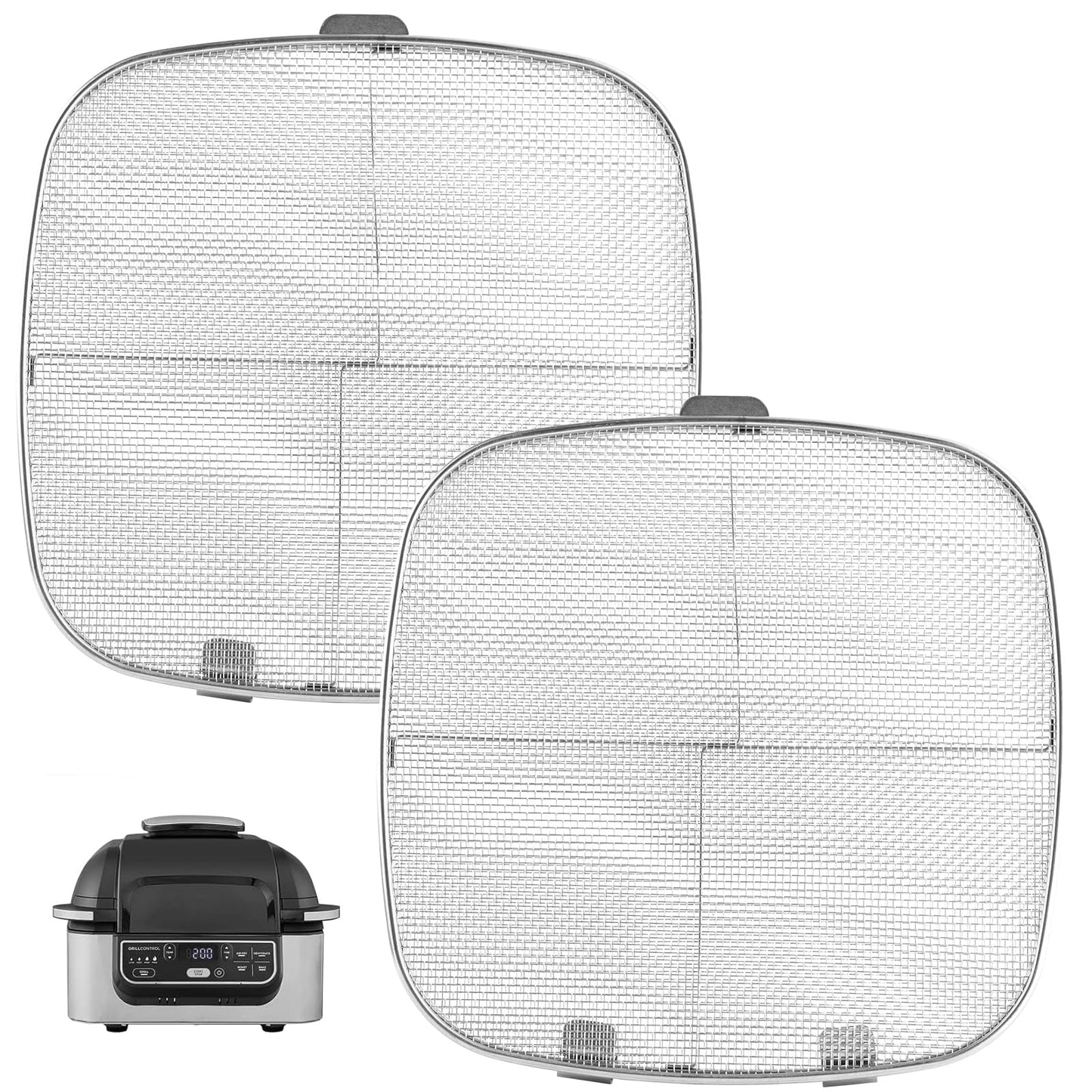 2-Pack Splatter Shield for Ninja AG300 AG301 AG301C AG300C Foodi Air Fryer Accessories, Splash Guard for Ninja 5 in 1 Smart Xl Indoor Grill Mesh Screen, Stainless Steel Splatter Screen