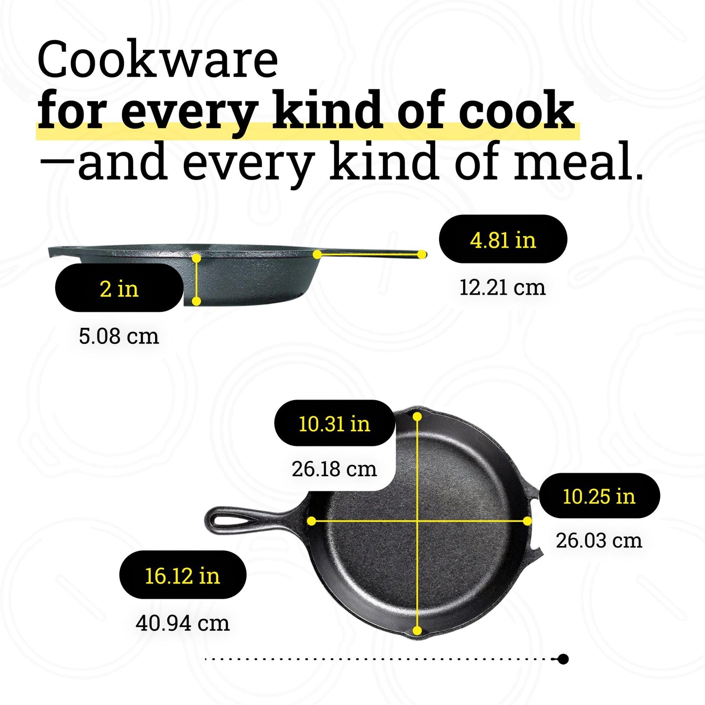 Lodge Seasoned Cast Iron Skillet - PFAS-Free, Non-Toxic Cookware - Use with an Oven, Stove, Grill, or Campfire - Naturally Non-Stick & Oven Safe - 10.25 Inches