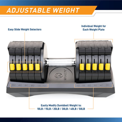 Marcy 100lb Adjustable Dumbbell Set (Pair), 50lb Each - ADDB-2597