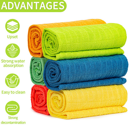 HELOMOR 6 Extra Large Microfiber Cleaning Cloths, 30"x18" Floor Towels for Squeegee Mop, Reusable Multi-Purpose Cleaning Rags for House, Kitchen, Car & Windows, Highly Absorbent, Lint-Free
