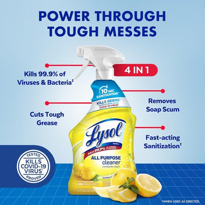 Lysol All-Purpose Cleaner Spray - Multi-Purpose Disinfectant with Lemon & Island Breeze Scents | 32 Fl Oz (Pack of 3)