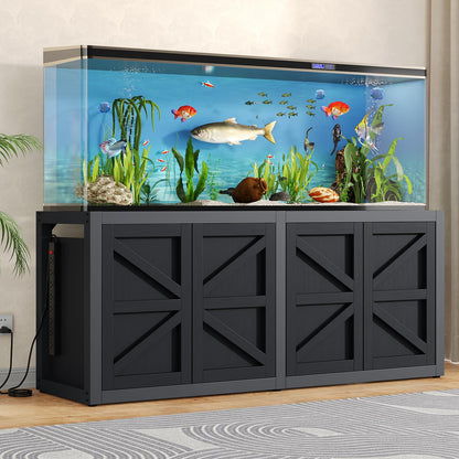 knoworld 125-150 Gallon Fish Tank Stand with Power Outlet, 71"×18.9" Tabletop, 3500LBS, Fits 125/150 Volumns Aquariums, Capacity, Heavy Duty Aquarium Stand & Terrarium Stand with Adjustable Shelf