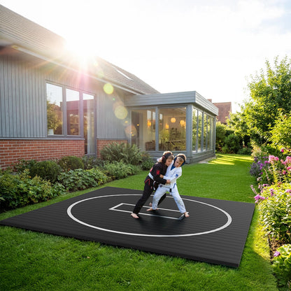 HFPFTS Wrestling Mat for Home, 10’x 10’x 1.25” Wrestling Mat, Safe Wrestling & Play Mat for Kids and Family, Jiu Jitsu, BJJ, MMA, Wrestling Mats, Martial Arts, Tumbling, Easy Clean, Gym Mat, Black