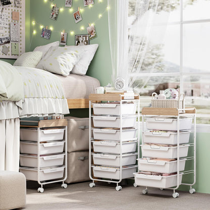 APEXCHASER Utility Cart with 4 Drawers,Rolling Storage Cart for Crafters Artists Kids Teacher Student Storage Arts Crafts & Sewing Study Supplies in Craft Room Dorm Classroom Kids Room-White