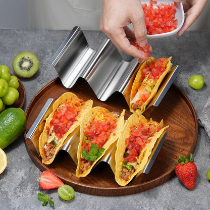 Taco Holder Stand, 6 Packs Stainless Steel Taco Rack Truck Tray Style, Oven, Grill and Dishwasher Safe