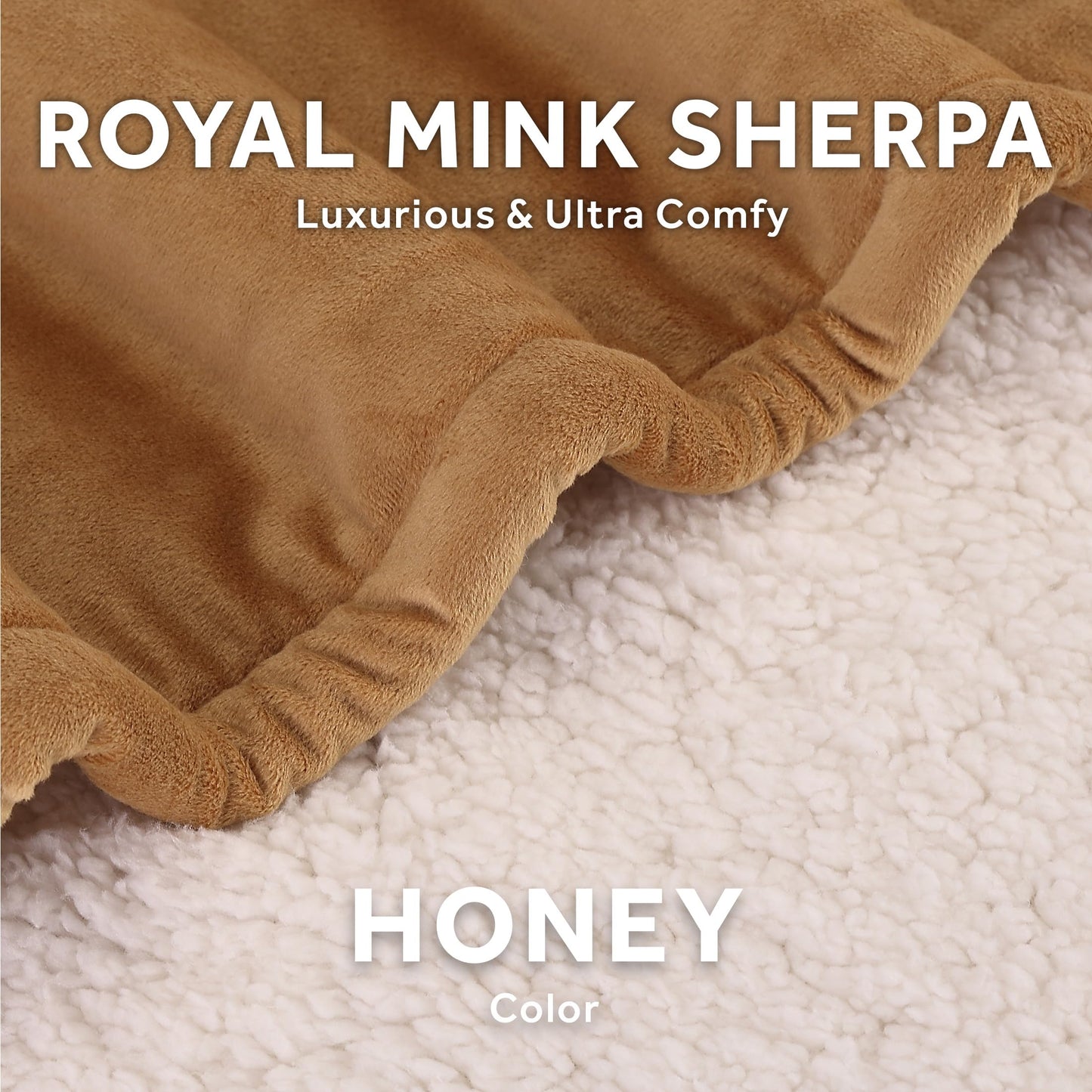 Sunbeam Electric Throw Royal Mink Sherpa Heated Blanket, 4 Heat Settings, 4-Hour Auto Shut-Off, Fast Heating, Luxurious and Ultra Comfy, Night Fog Color, 50" x 60"
