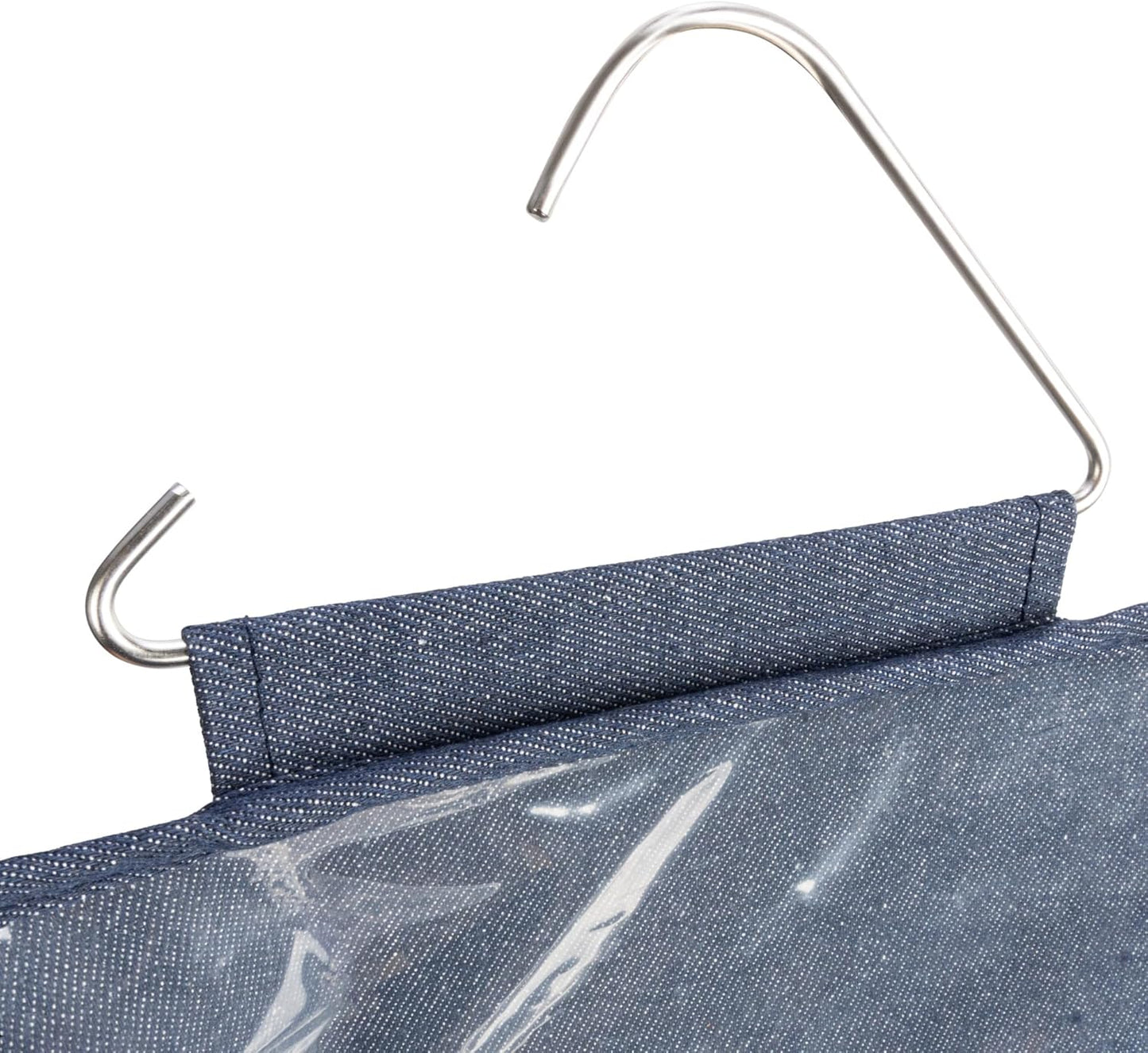 20 Household Essentials Over-the-Door Cotton Blend and Plastic Shoe Organizer with Storage Pockets, Denim