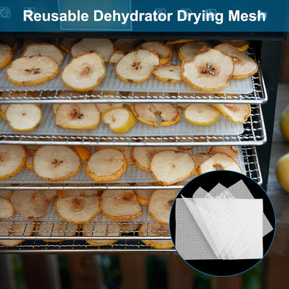 uxcell 13 x 20.9" Silicone Dehydrator Sheets, 5 Pcs Non-Stick Reusable Drying Mesh for Food Dehydrator, White