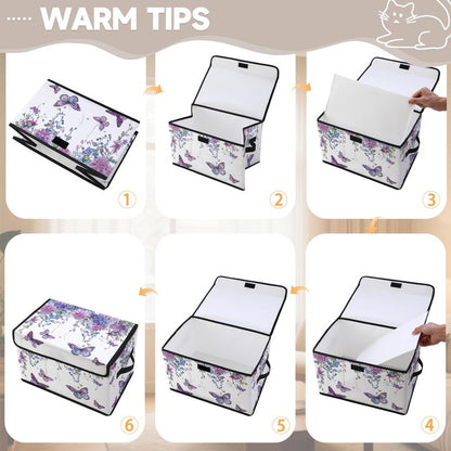 Dawuyu Stackable Clothes Storage Bins with Lids,Closet Organizers Fabric Box for Home and Office,Blanket Clothes Organizers,Under Bed Storage Containers 3 Pack.
