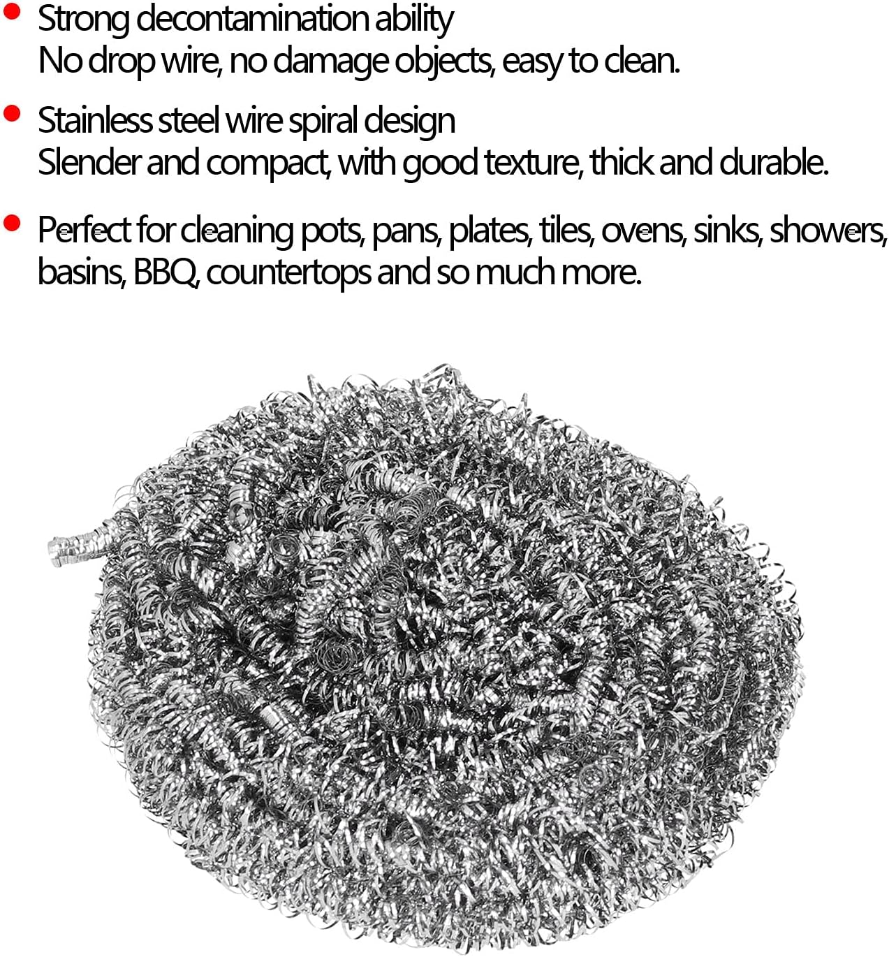 Stainless Steel Scourers, Wire Spiral Design Kettle Descalers, Limescale Ball for Kitchen Restaurants Camping