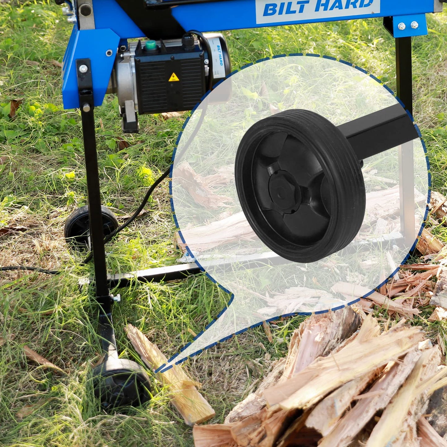 BILT HARD 6.5 Ton Electric Log Splitter with Stand - 15 Amp Motor Wood Splitter with Hydraulic Ram, Electric Firewood Splitting Machine Firewood Processing, Home Heating, and Yard Maintenance