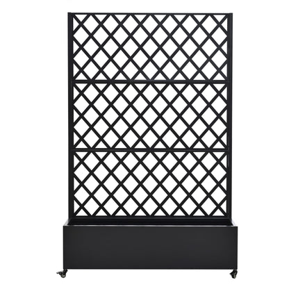 Discover the Joy of Gardening with Our Metal Raised Garden Bed with Wheels and Trellis – 73"x47"x16” for Climbing Plants, Vegetables & Vines, Featuring Privacy Screen and Drainage Holes!