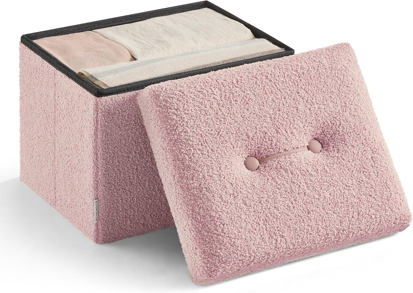12.2 16.1 12.2 Inches, 286 lb, ULSF094R01 SONGMICS Small Folding Storage Ottoman, Foot Rest Stool, x x Ottoman