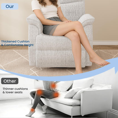 Garvee Swivel Rocker Recliner Chair, Nursery Rocker Recline Chair, Manual Chenille Reclining Armchair with 38.6" w Seat, 350 Lb Capacity, Oversized Single Sofa for Living Room Bedroom,Beige
