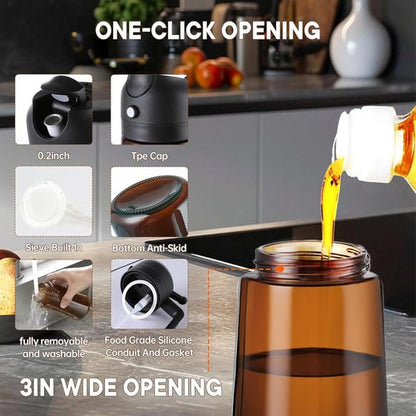 LAKUMIQI Olive Oil Sprayer | 2-in-1 Glass Dispenser & Mister – 16oz, Non-Aerosol, Leak-Resistant for Cooking & BBQ