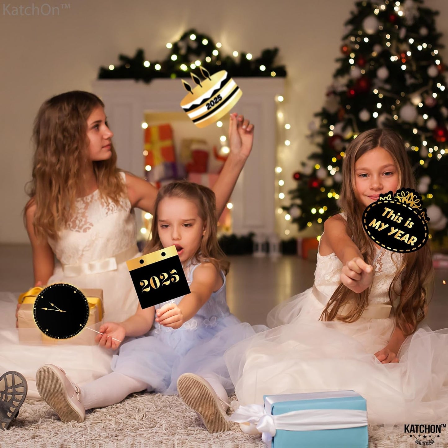 KatchOn New Years Eve Photo Booth Props 2025, Happy New Year Decorations, NYE Party Supplies 2025