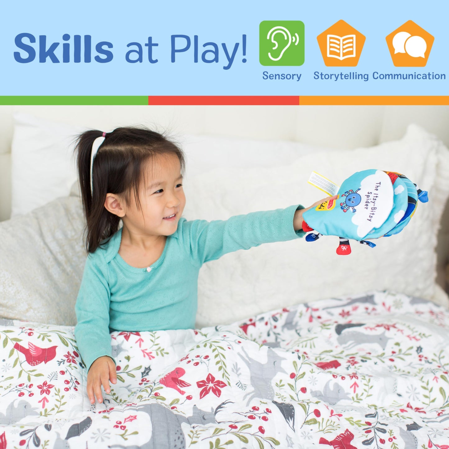 Melissa & Doug K's Kids Itsy-Bitsy Spider 8-Page Soft Activity Book for Babies and Toddlers