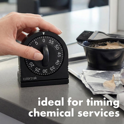 60 Minute Wind Up Timer (2 Pack) Visual Mechanical Timer, from 0 to 60 Minutes, for Kitchen, Hair Color Processing, Tanning Time, Kids' Home and Classroom Activities or Timeouts, Black