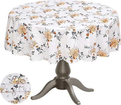 RUVANTI Round Tablecloth 70 Inch, 100% Cotton Stain Resistant Washable for Kitchen, Dining, Parties