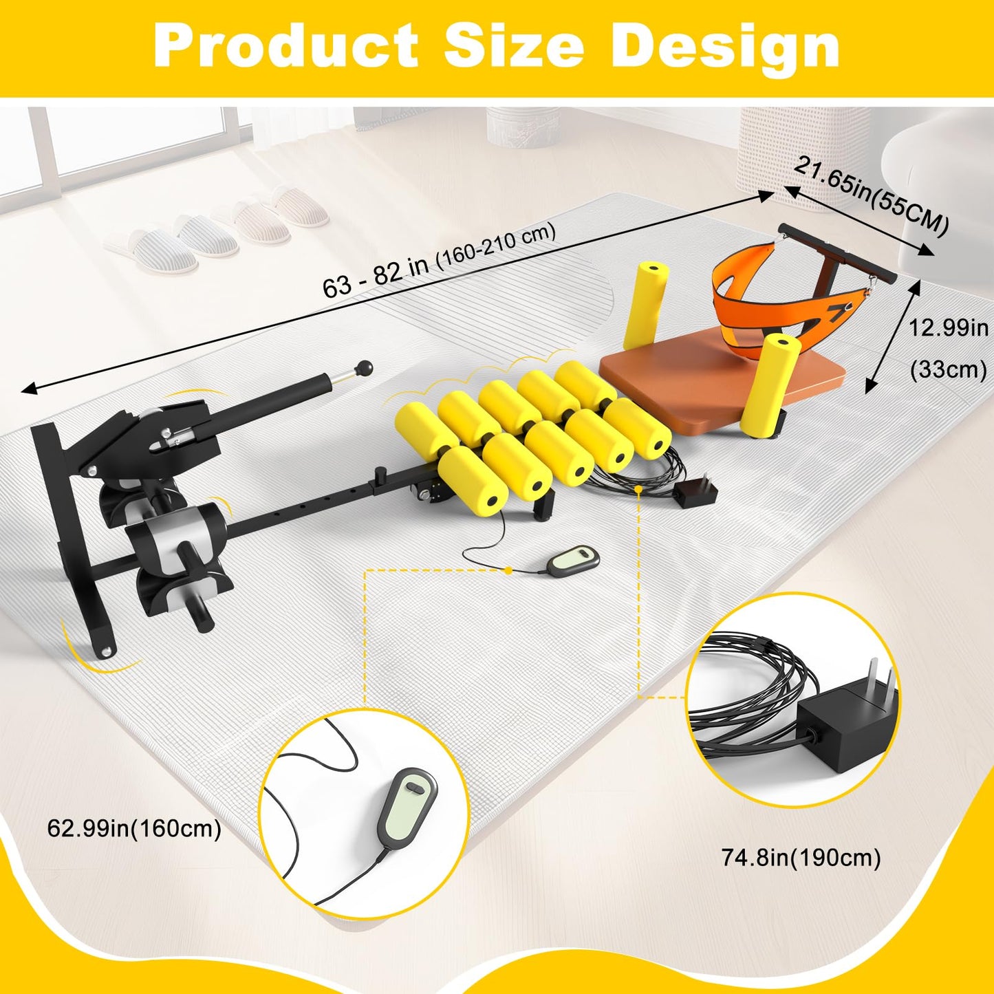 ZGGJZKV Full Body Electric Traction Bed, Home Portable Cervical & Lumbar Stretcher Decompression Table, No Inversion Traction Table for Tension Relief and Back Stretching