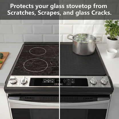 YUHFERA Stove Top Cover for Electric Stove - Silicone Stove Mat for Glass Top, Glass Cooktop Protector For Kitchen,Multi-functional Oven Covers for Electric Stove (Black,28 x 20)
