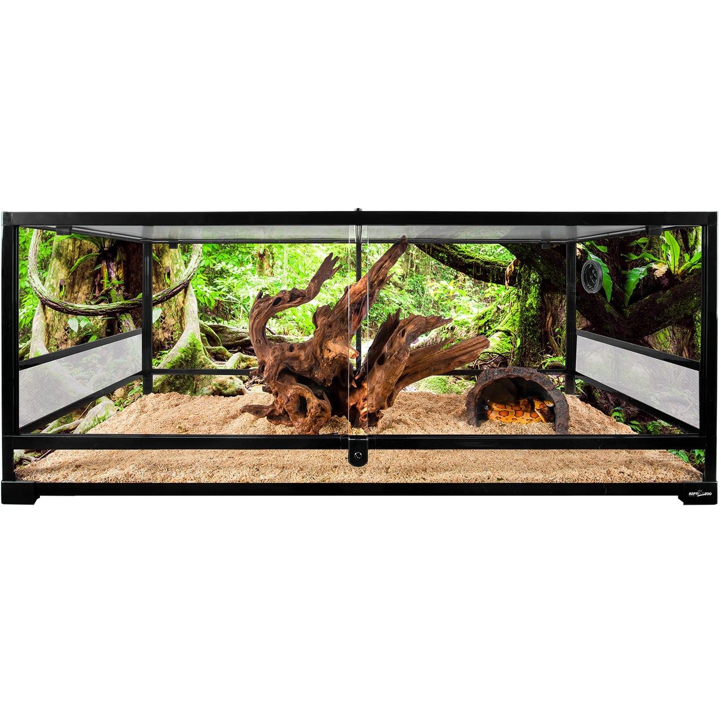 REPTI ZOO Reptile Tempered Glass Extra-Long Terrarium Habitats 48" x 18" x 18" Reptile Amphibians Large Enclosure for Snake/Bearded Dragon/Lizard ect.