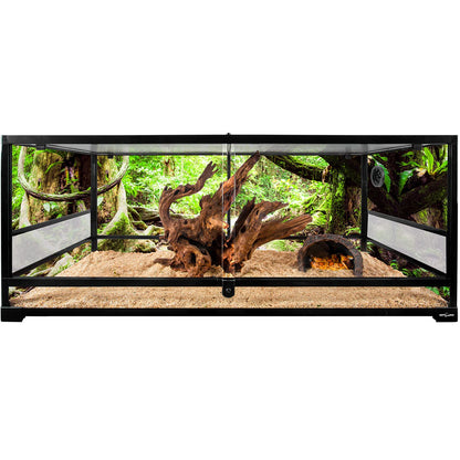 REPTI ZOO Reptile Tempered Glass Extra-Long Terrarium Habitats 48" x 18" x 18" Reptile Amphibians Large Enclosure for Snake/Bearded Dragon/Lizard ect.
