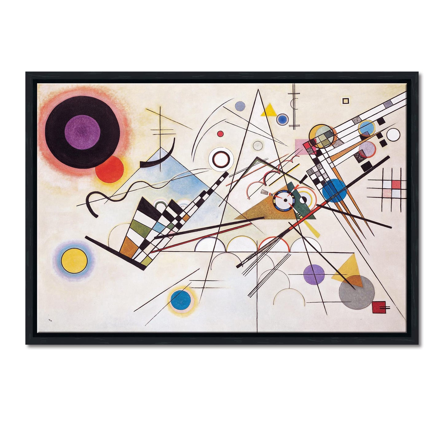 Wieco Art Framed Canvas Wall Art Composition VII, 1913 by Wassily Kandinsky Classic Abstract Famous Paintings Reproductions Canvas Wall Art for Home Decoration