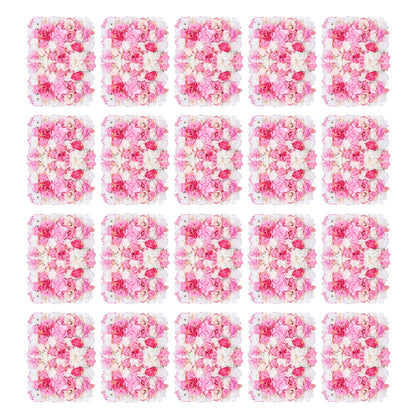 Gdrasuya10 20x Artificial Flower Wall Panels Backdrop Wedding Party Background Venue Decor