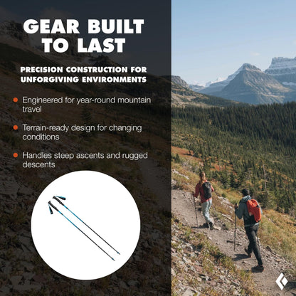 BLACK DIAMOND Distance Carbon Z Trekking Poles (Pair) | Ultralight Carbon Fiber | Z-Pole Folding Design | for Running & Hiking | Desert Sky | 110 cm