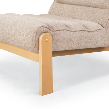 SAFAVIEH Couture Collection Trixie Light Brown Boucle/Natural Channel Tufted Accent Chair (Fully Assembled)