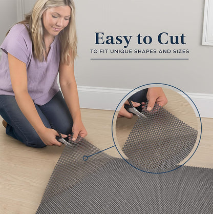Veken Rug Pad Gripper - Non-Slip Thick Dark Grey Mat for Hardwood & Tile Floors | 7x10 Ft Anti-Skid Solution