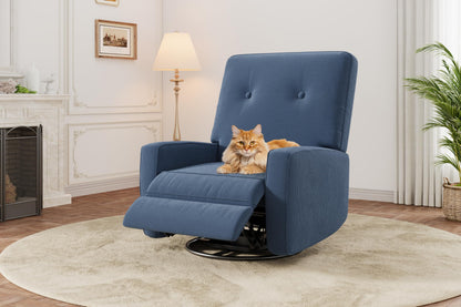 GarveeHome Recliner Chairs, Swivel Rocker Recliner, Glider Recliner Nursery Chair for Adults, 360° Swivel Glider Rocking Chair for Living Room, Bedroom, Office, RV, Small Spaces, Corduroy, Dark Blue