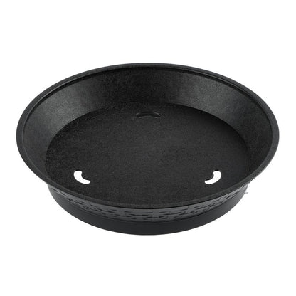 Restaurantware Round Serving Baskets 10 Pack of 12.01 x 2.36 Inch with Base Drainage Slots Microwavable Dishwashable Stackable Plastic Black Food Serving Trays for Restaurants and Catering