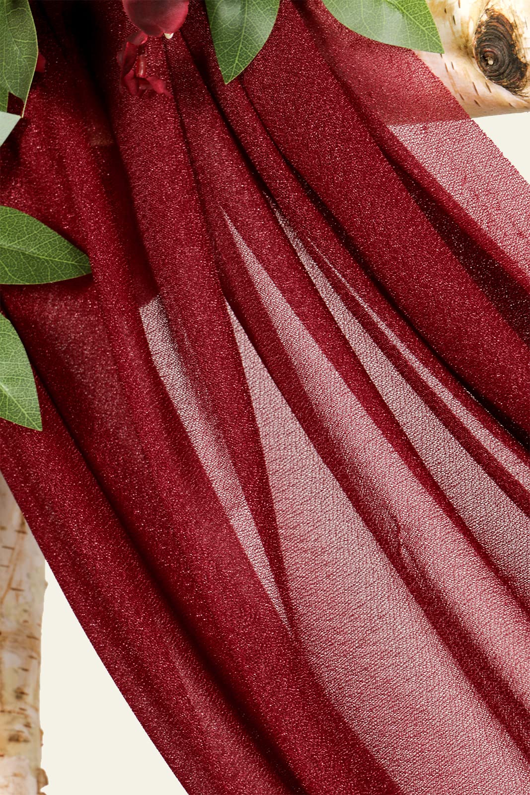 Ponatia Burgundy Wedding Artificial Arch Flowers Kit (Pack of 3) With 26Ft Shiny Arch Draping Fabric for Ceremony and Reception Backdrop Decoration (Burgundy & Blush)