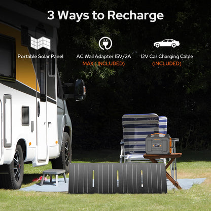 ZeroKor Portable Power Station 100W, Power Pack with 110V AC Outlet, Portable Solar Generator 146Wh External Battery with DC USB C QC3.0 for Smart Devices Camping Home RV VanLife(without Solar Panel)