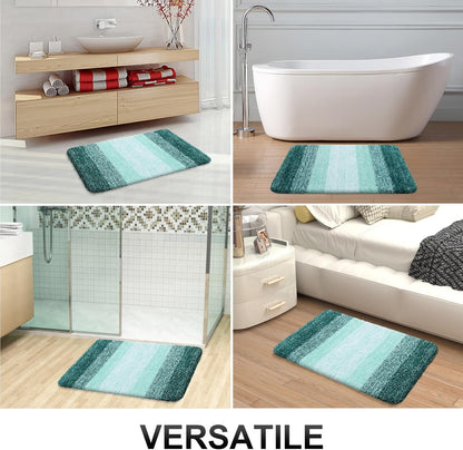 OLANLY Bathroom Runner Rug - Extra Soft Microfiber Mat with Rubber Backing | 47x20 Inches, Quick Dry, Blackish Green