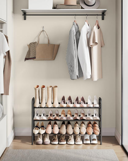 3 20 Closet, SONGMICS Expandable Shoe Rack, Tier Shoe Rack Shelf, Adjustable Shoe Organizer Storage for Pairs of Shoes