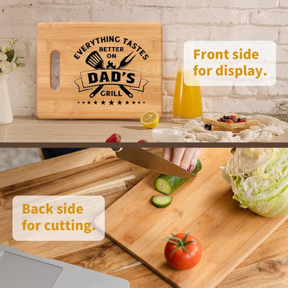 Unique Bamboo Cutting Board Gift for Dad, Best Birthday Gift, Cool Christmas, Father's Day Gift
