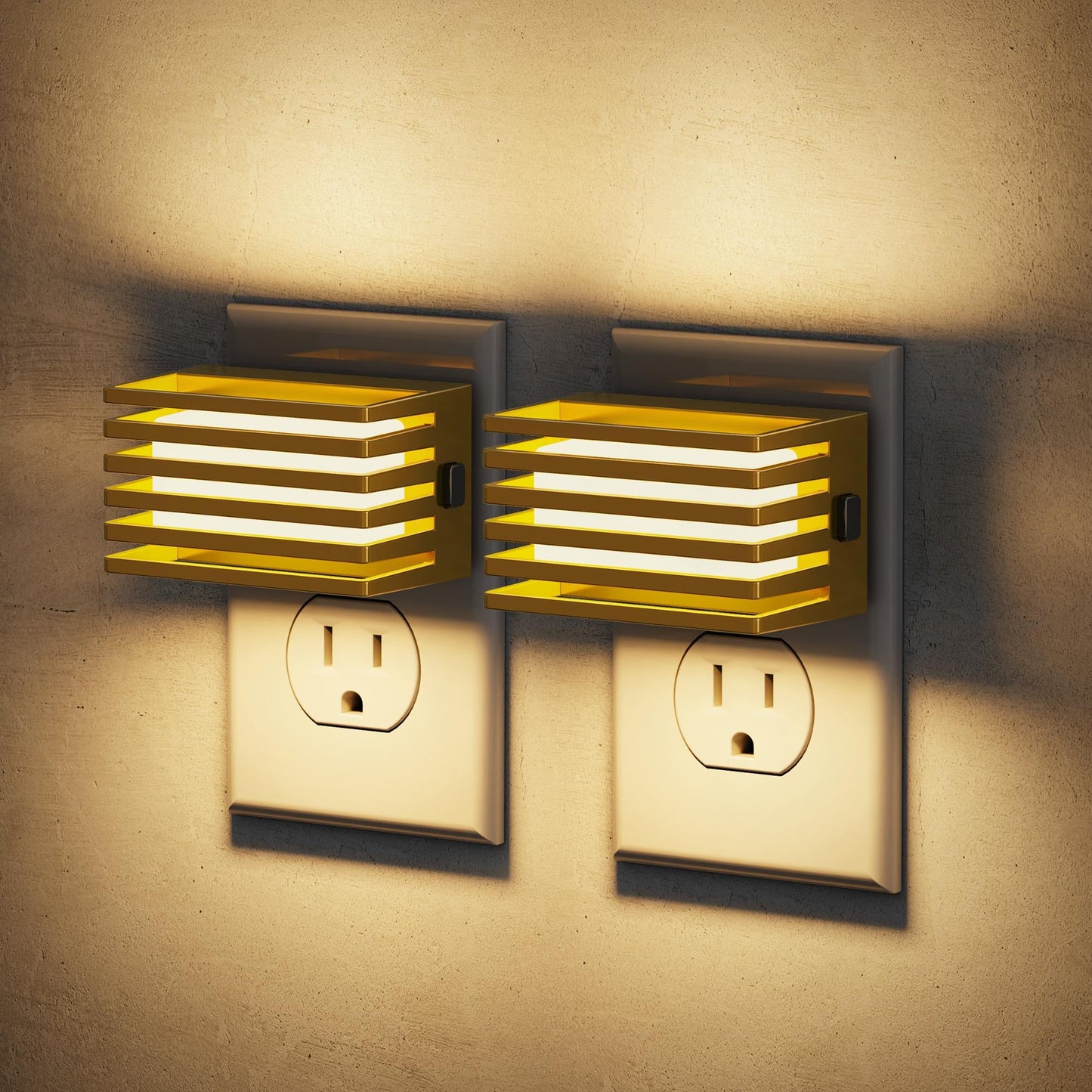 JandCase LED Night Light, [2 Pack] Night Lights Plug into Wall with Dusk to Dawn Sensor, Dimmable Plug in Night Light, Adjustable Brightness, 3000K Soft White Nightlight for Bedroom Bathroom Hallway