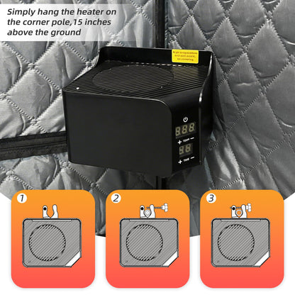 Portable Sauna with Red Light Therapy Home Sauna Tent with 145 Dry Heating Box, Simple Control, Foldable Chair Included for Relaxation, Large Space 33.8 * 33.8 * 70.8