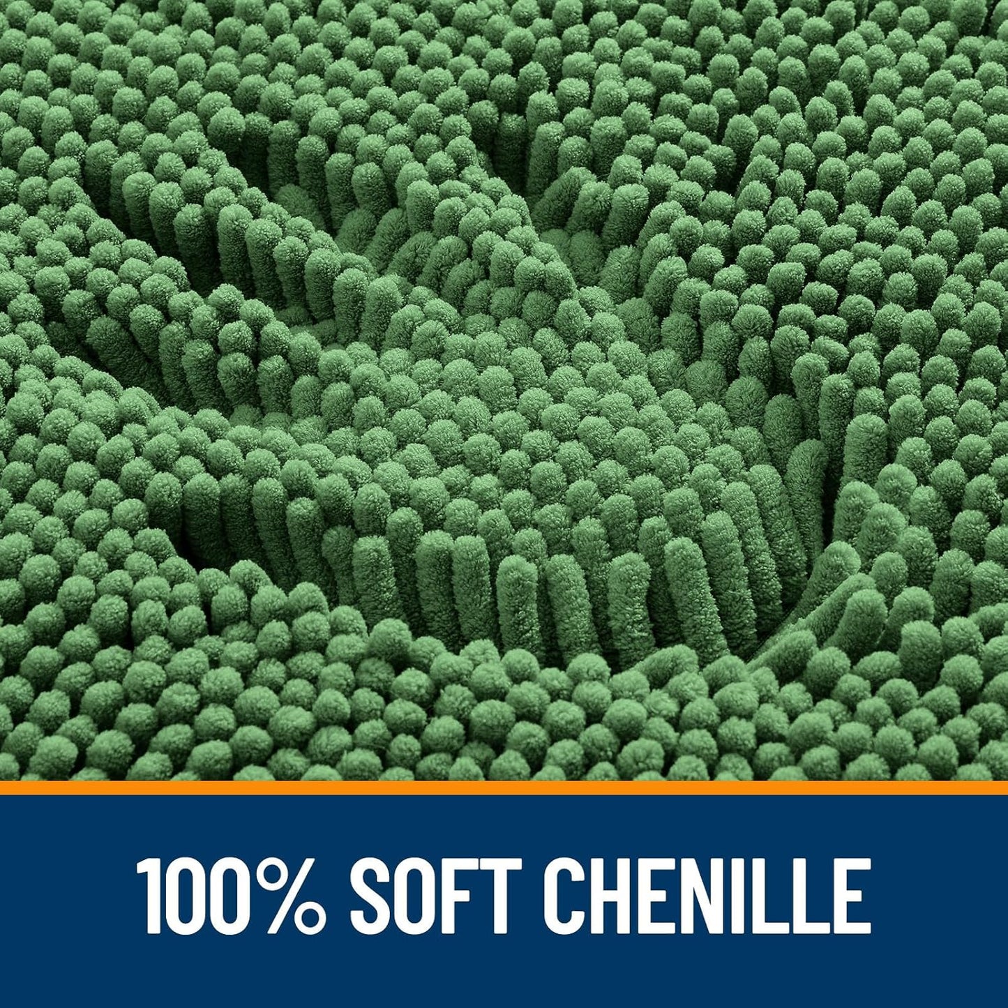 OLANLY Large Bath Rugs - Extra Soft Chenille | Quick-Dry, Machine Washable, Olive Green 44x32