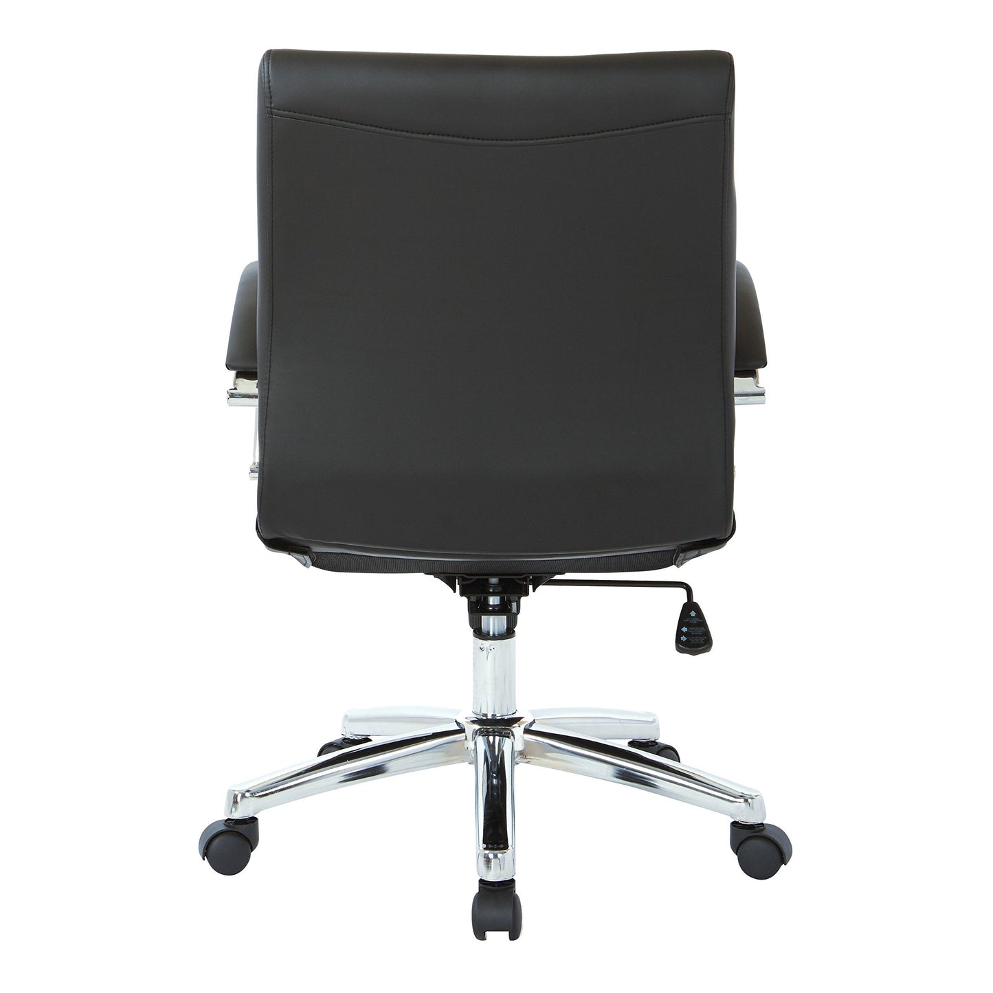 Office Star FL Series Executive Faux Leather Adjustable Office Chair with Built-in Lumbar Support, Low-Back, Black