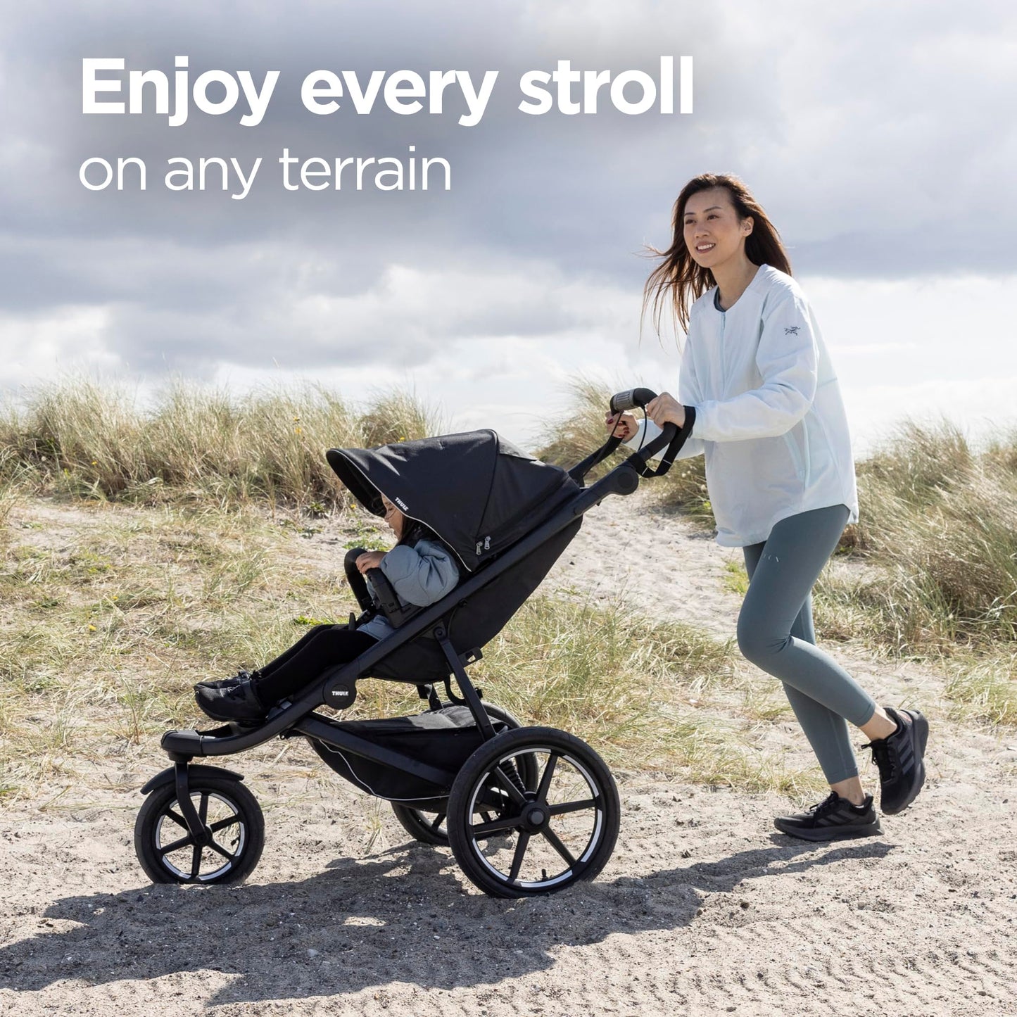 Thule Urban Glide 3 Single Child All-Terrain Stroller, Lightweight, Air-Filled Tires & Suspension, Integrated Hand Brake